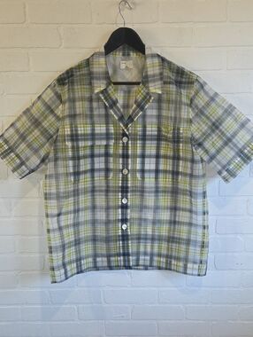 LeFou Wilfred Organza Plaid, Buttoned  Shirt